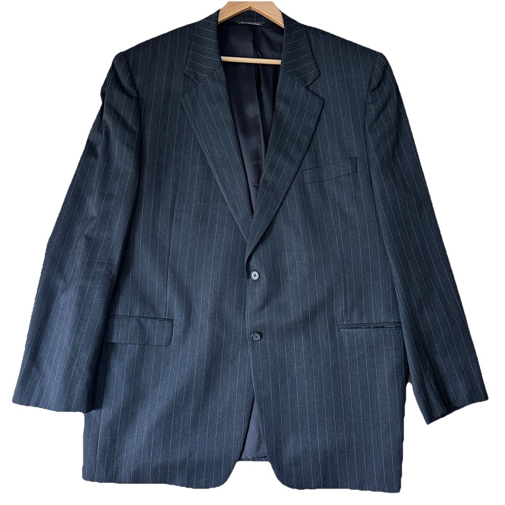 Jack Victor Classic Jacket Blazer Sport Coat Men's 50XL Wool Charcoal Pinstripe